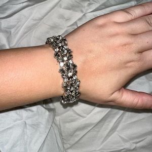 designer brand Crystal Stone Stretch Bracelet Womens with matching earrings set